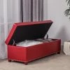 Outlet ⭐ Adeco Storage Ottoman PU Leather Tufted Bench Home Foot Rest 😀 -Adeco Shop Adeco Storage Ottoman PU Leather Tufted Bench Home Foot Rest 7C Red