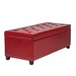Outlet โญ Adeco Storage Ottoman PU Leather Tufted Bench Home Foot Rest ๐ 17 Outlet โญ Adeco Storage Ottoman PU Leather Tufted Bench Home Foot Rest ๐ -Adeco Shop Adeco Storage Ottoman PU Leather Tufted Bench Home Foot Rest 7C Red 3