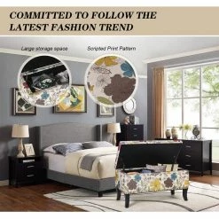 Best Sale ❤️ Adeco Storage Ottoman Rectangular Bench Fabric Assembly Required ❤️ -Adeco Shop Adeco Storage Ottoman Rectangular Bench Fabric Assembly Required 12