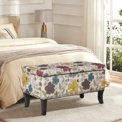 Best Sale ❤️ Adeco Storage Ottoman Rectangular Bench Fabric Assembly Required ❤️ -Adeco Shop Adeco Storage Ottoman Rectangular Bench Fabric Assembly Required 2