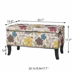 Best Sale ❤️ Adeco Storage Ottoman Rectangular Bench Fabric Assembly Required ❤️ -Adeco Shop Adeco Storage Ottoman Rectangular Bench Fabric Assembly Required 4