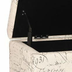 Brand new ✨ Adeco Storage Ottoman Script Printed Linen Fabric Assembly Required 👏 -Adeco Shop Adeco Storage Ottoman Script Printed Linen Fabric Assembly Required 10