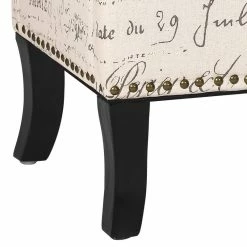 Brand new ✨ Adeco Storage Ottoman Script Printed Linen Fabric Assembly Required 👏 -Adeco Shop Adeco Storage Ottoman Script Printed Linen Fabric Assembly Required 11