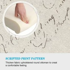 Brand new ✨ Adeco Storage Ottoman Script Printed Linen Fabric Assembly Required 👏 -Adeco Shop Adeco Storage Ottoman Script Printed Linen Fabric Assembly Required 8