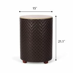 Budget 🛒 Adeco Storage Ottoman Seat Stool Side Faux Leather End Table Wood Lid Grey 🤩 -Adeco Shop Adeco Storage Ottoman Seat Stool Side Faux Leather End Table Wood Lid 10
