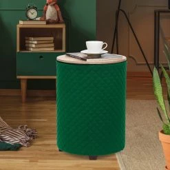 New 🌟 Adeco Storage Ottoman Seat Stool Velvet End Side Table Accent Wood Lid Green 🔔 -Adeco Shop Adeco Storage Ottoman Seat Stool Velvet End Side Table Accent Wood Lid 2