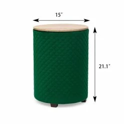 New 🌟 Adeco Storage Ottoman Seat Stool Velvet End Side Table Accent Wood Lid Green 🔔 -Adeco Shop Adeco Storage Ottoman Seat Stool Velvet End Side Table Accent Wood Lid 3