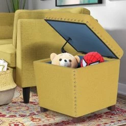 Top 10 ⭐ Adeco Storage Ottoman Square Footrest Stool Black 🔔 -Adeco Shop Adeco Storage Ottoman Square Footrest Stool Small Fabric Footstool 11