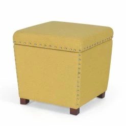 Top 10 ⭐ Adeco Storage Ottoman Square Footrest Stool Black 🔔 -Adeco Shop Adeco Storage Ottoman Square Footrest Stool Small Fabric Footstool 12