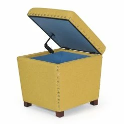 Top 10 ⭐ Adeco Storage Ottoman Square Footrest Stool Black 🔔 -Adeco Shop Adeco Storage Ottoman Square Footrest Stool Small Fabric Footstool 13