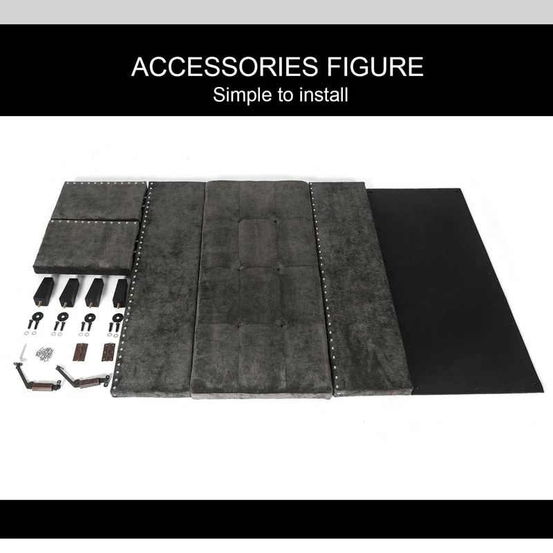 Outlet 💯 Adeco Storage Ottoman Tufted Fabric Bench DIY Assembly Required Dark Grey ❤️ 17 Outlet 💯 Adeco Storage Ottoman Tufted Fabric Bench DIY Assembly Required Dark Grey ❤️ - Image 15