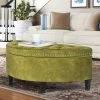 Hot Sale 🌟 Adeco Storage Ottoman Tufted Half Moon Bench Green ✨