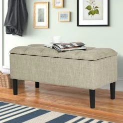 Top 10 🤩 Adeco Storage Ottoman Upholstered Modern End Of Bed Bench Living Room Beige 🤩 -Adeco Shop Adeco Storage Ottoman Upholstered Modern End of Bed Bench Living Room 10