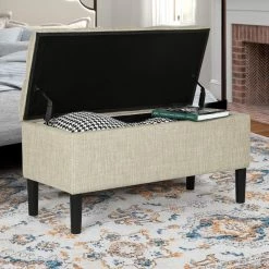 Top 10 🤩 Adeco Storage Ottoman Upholstered Modern End Of Bed Bench Living Room Beige 🤩 -Adeco Shop Adeco Storage Ottoman Upholstered Modern End of Bed Bench Living Room 12