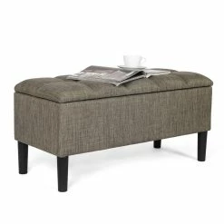 Top 10 🤩 Adeco Storage Ottoman Upholstered Modern End Of Bed Bench Living Room Beige 🤩 -Adeco Shop Adeco Storage Ottoman Upholstered Modern End of Bed Bench Living Room 4