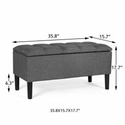 Best reviews of 🌟 Adeco Storage Ottoman Upholstered Modern End Of Living Room Bed Bench Blue 💯 -Adeco Shop Adeco Storage Ottoman Upholstered Modern End of Living Room Bed Bench 10