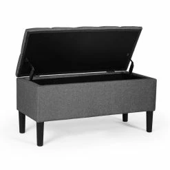 Best reviews of 🌟 Adeco Storage Ottoman Upholstered Modern End Of Living Room Bed Bench Blue 💯 -Adeco Shop Adeco Storage Ottoman Upholstered Modern End of Living Room Bed Bench 11