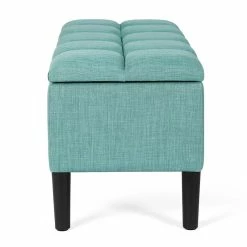 Best reviews of 🌟 Adeco Storage Ottoman Upholstered Modern End Of Living Room Bed Bench Blue 💯 -Adeco Shop Adeco Storage Ottoman Upholstered Modern End of Living Room Bed Bench 5