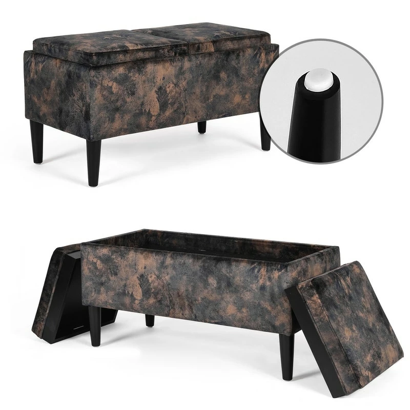 Outlet ๐ฅฐ Adeco Storage Ottoman With Tray Lid Upholstered Fabric Bench Rectangle Brown ๐ 16 Outlet ๐ฅฐ Adeco Storage Ottoman With Tray Lid Upholstered Fabric Bench Rectangle Brown ๐ - Image 14