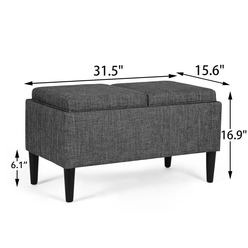 Outlet ๐ฅฐ Adeco Storage Ottoman With Tray Lid Upholstered Fabric Bench Rectangle Brown ๐ 6 Outlet ๐ฅฐ Adeco Storage Ottoman With Tray Lid Upholstered Fabric Bench Rectangle Brown ๐ - Image 4
