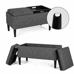 Outlet ๐ฅฐ Adeco Storage Ottoman With Tray Lid Upholstered Fabric Bench Rectangle Brown ๐ 21 Outlet ๐ฅฐ Adeco Storage Ottoman With Tray Lid Upholstered Fabric Bench Rectangle Brown ๐ -Adeco Shop Adeco Storage Ottoman with Tray Lid Upholstered Fabric Bench Rectangle 4