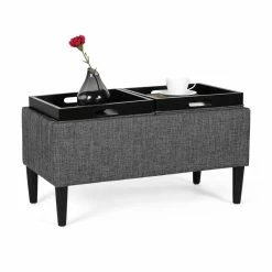 Outlet ๐ฅฐ Adeco Storage Ottoman With Tray Lid Upholstered Fabric Bench Rectangle Brown ๐ 24 Outlet ๐ฅฐ Adeco Storage Ottoman With Tray Lid Upholstered Fabric Bench Rectangle Brown ๐ -Adeco Shop Adeco Storage Ottoman with Tray Lid Upholstered Fabric Bench Rectangle 7