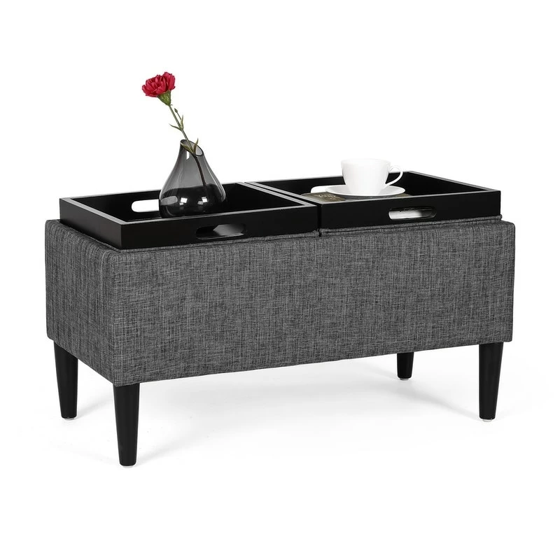 Outlet ๐ฅฐ Adeco Storage Ottoman With Tray Lid Upholstered Fabric Bench Rectangle Brown ๐ 10 Outlet ๐ฅฐ Adeco Storage Ottoman With Tray Lid Upholstered Fabric Bench Rectangle Brown ๐ - Image 8