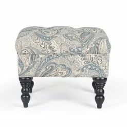Best reviews of ❤️ Adeco Tufted Footrest Stool Paisley-Patterned Ottoman Bench 🎉 -Adeco Shop Adeco Tufted Ottoman Vanity Ottoman Stool with Sturdy Wood Legs 2