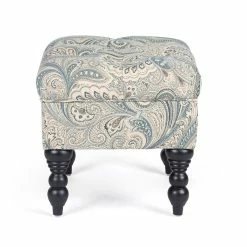 Best reviews of ❤️ Adeco Tufted Footrest Stool Paisley-Patterned Ottoman Bench 🎉 -Adeco Shop Adeco Tufted Ottoman Vanity Ottoman Stool with Sturdy Wood Legs 3