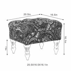 Best reviews of ❤️ Adeco Tufted Footrest Stool Paisley-Patterned Ottoman Bench 🎉 -Adeco Shop Adeco Tufted Ottoman Vanity Ottoman Stool with Sturdy Wood Legs 5