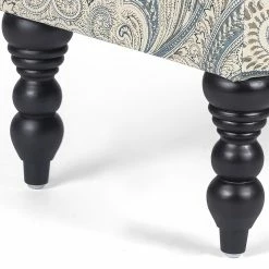 Best reviews of ❤️ Adeco Tufted Footrest Stool Paisley-Patterned Ottoman Bench 🎉 -Adeco Shop Adeco Tufted Ottoman Vanity Ottoman Stool with Sturdy Wood Legs 7
