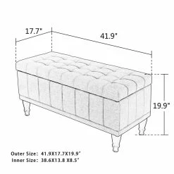 New 🔔 Adeco Tufted Light Teal Rectangular Storage Ottoman ⌛ -Adeco Shop Adeco Tufted Ottoman with Storage Light Teal Green Rectangular Lift Top 7