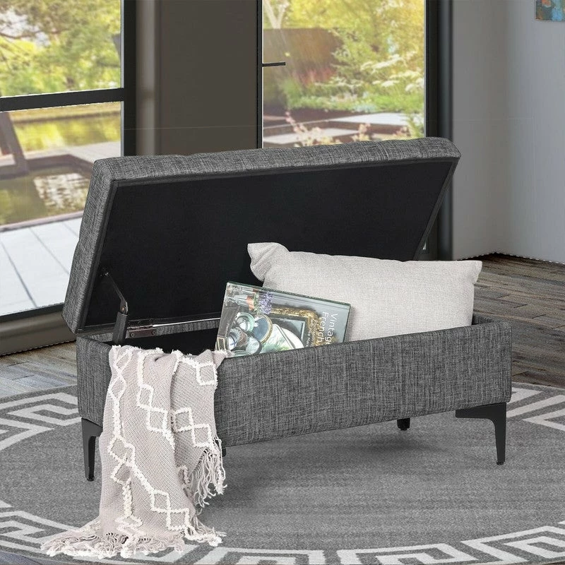 Best reviews of ๐ Adeco Tufted Ottoman With Storage Upholstered Bench Metal Leg Light Grey ๐คฉ 4 Best reviews of ๐ Adeco Tufted Ottoman With Storage Upholstered Bench Metal Leg Light Grey ๐คฉ - Image 2