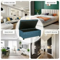 Flash Sale 🧨 Adeco Tufted Rectangular Storage Ottoman Bench DIY Assembly Required ⌛ -Adeco Shop Adeco Tufted Rectangular Storage Ottoman Bench DIY Assembly Required 2