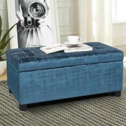 Flash Sale 🧨 Adeco Tufted Rectangular Storage Ottoman Bench DIY Assembly Required ⌛