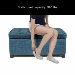 Flash Sale 🧨 Adeco Tufted Rectangular Storage Ottoman Bench DIY Assembly Required ⌛ -Adeco Shop Adeco Tufted Rectangular Storage Ottoman Bench DIY Assembly Required 6