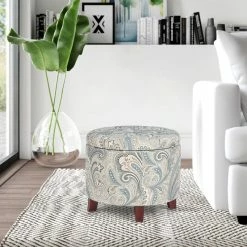 Best reviews of 🥰 Adeco 20" Tufted Round Ottoman With Storage ✔️ -Adeco Shop Adeco Tufted Round Ottoman with Storage Fabric Footstool Footrest 7