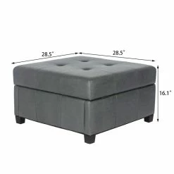 Cheapest ✨ Adeco Tufted Storage Ottoman Wide Square Coffee Table Faux Leather DIY Assemble 💯 -Adeco Shop Adeco Tufted Storage Ottoman Wide Square Coffee Table Faux Leather DIY Assemble 4