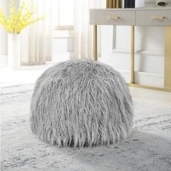 Best reviews of ✨ Adeco Unstuffed Ottoman Round Pouf Cushion Covers Faux Fur Foot Stool Pink 🛒 -Adeco Shop Adeco Unstuffed Ottoman Round Pouf Cushion Covers Faux Fur Foot Stool 13