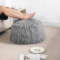 Best reviews of ✨ Adeco Unstuffed Ottoman Round Pouf Cushion Covers Faux Fur Foot Stool Pink 🛒 -Adeco Shop Adeco Unstuffed Ottoman Round Pouf Cushion Covers Faux Fur Foot Stool 14