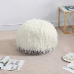 Best reviews of ✨ Adeco Unstuffed Ottoman Round Pouf Cushion Covers Faux Fur Foot Stool Pink 🛒 -Adeco Shop Adeco Unstuffed Ottoman Round Pouf Cushion Covers Faux Fur Foot Stool 2