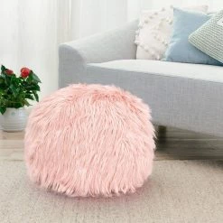 Best reviews of ✨ Adeco Unstuffed Ottoman Round Pouf Cushion Covers Faux Fur Foot Stool Pink 🛒 -Adeco Shop Adeco Unstuffed Ottoman Round Pouf Cushion Covers Faux Fur Foot Stool 8
