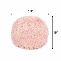 Best reviews of ✨ Adeco Unstuffed Ottoman Round Pouf Cushion Covers Faux Fur Foot Stool Pink 🛒 -Adeco Shop Adeco Unstuffed Ottoman Round Pouf Cushion Covers Faux Fur Foot Stool 9