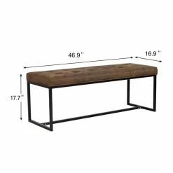 Best Pirce 🔔 Adeco Upholstered Ottoman,Faux Leather Cushion Bench,Footrest Stool 😍 -Adeco Shop Adeco Upholstered Ottoman2CFaux Leather Cushion Bench2CFootrest Stool 3