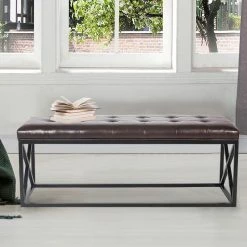 Cheapest 🤩 Adeco Upholstered Storage Ottoman Bench,PU Cushion Foot Rest Stool ⭐