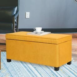 Buy 🎁 Adeco Upholstered Storage Ottoman End Of Bed Bench Safety Hinge Fabric Grey 🎉 -Adeco Shop Adeco Upholstered Storage Ottoman End of Bed Bench Safety Hinge Fabric 10