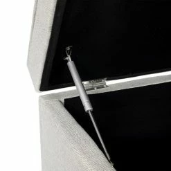 Buy 🎁 Adeco Upholstered Storage Ottoman End Of Bed Bench Safety Hinge Fabric Grey 🎉 -Adeco Shop Adeco Upholstered Storage Ottoman End of Bed Bench Safety Hinge Fabric 6