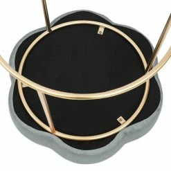 Hot Sale 🥰 Adeco Vanity Footrest Stool Velvet Round Ottoman Footstool Chair Seat Blue 🔔 -Adeco Shop Adeco Vanity Footrest Stool Velvet Round Ottoman Footstool Chair Seat 13