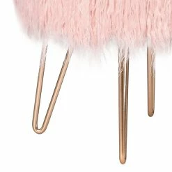 Buy 🧨 Adeco Vanity Stool Chair Soft Furry Footrest Stool 👗 Dressing Ottoman 🎁 -Adeco Shop Adeco Vanity Stool Chair Soft Furry Footrest Stool Dressing Ottoman 8