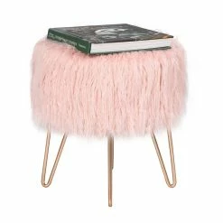 Buy 🧨 Adeco Vanity Stool Chair Soft Furry Footrest Stool 👗 Dressing Ottoman 🎁 -Adeco Shop Adeco Vanity Stool Chair Soft Furry Footrest Stool Dressing Ottoman 9